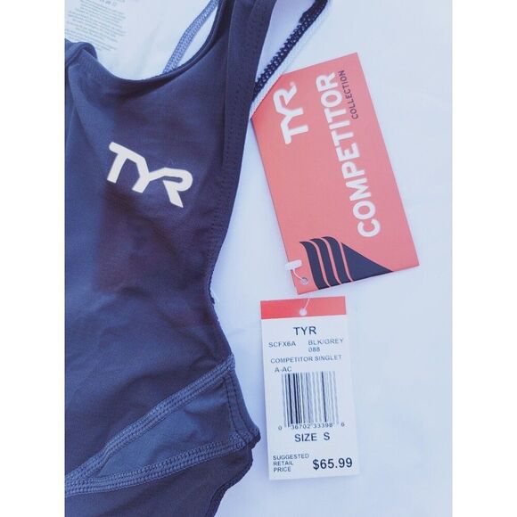 TYR Triathlon Women's Black White Singlet Tank SCFX6A Tri Competitor Size S - Picture 2 of 11